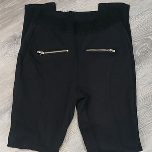 Faded Glory Black Leggings with Zipper Details